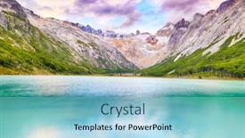  Presentation with reflecting - Theme with sunset-over-andes-mountains-reflecting background and a  colored foreground