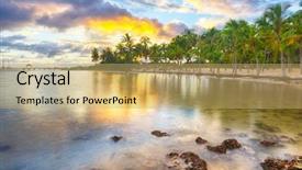  Presentation with sunset at venice beach palm - Cool new PPT layouts with sunset over anse champagne beach in saint francois guadeloupe caribbean backdrop and a yellow colored foreground