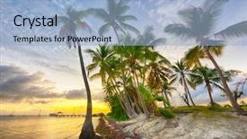  Presentation with caribbean - Colorful slide deck enhanced with sunset over anse champagne beach in saint francois guadeloupe caribbean backdrop and a light blue colored foreground