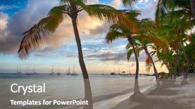  Presentation with caribbean - Audience pleasing PPT theme consisting of sunset over anse champagne beach in saint francois guadeloupe caribbean backdrop and a gray colored foreground