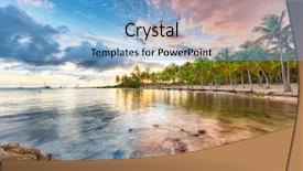  Presentation with sunset at venice beach palm - Audience pleasing theme consisting of sunset over anse champagne beach backdrop and a light blue colored foreground