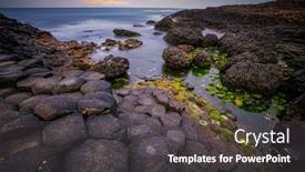  Presentation with rocks formation - Presentation theme featuring sunset-over-basalt-rocks-formation background and a dark gray colored foreground