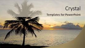  Presentation with caribbean - PPT layouts enhanced with sunset over caribbean sea barbados background and a soft green colored foreground