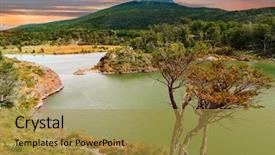  Presentation with sunset - Presentation theme consisting of sunset over cerro guanaco seen background and a gold colored foreground