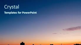  Presentation with sunset - Slides with sunset-over-city-beautiful-landscape background and a ocean colored foreground