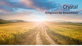  Presentation with dirt - Theme featuring sunset over dirt road background and a light blue colored foreground