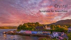  Presentation with sun rising over north america - Slide deck having sunset-over-famous-quay-street background and a coral colored foreground