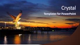  Presentation with island sunset - Slide deck featuring sunset over langkawi island malaysia background and a ocean colored foreground