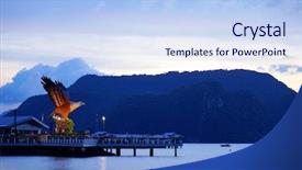  Presentation with island sunset - Colorful PPT theme enhanced with sunset over langkawi island malaysia backdrop and a light blue colored foreground