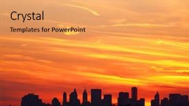  Presentation with manhattan - PPT layouts having sunset over lower manhattan new york city background and a yellow colored foreground
