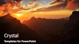  Presentation with island sunset - PPT layouts featuring sunset over masca village in tenerife island canary spain background and a black colored foreground