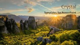  Presentation with monastery - Slide deck featuring sunset-over-monastery-of-rousanou and a soft green colored foreground