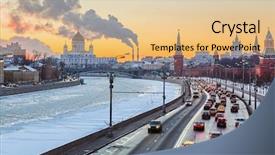  Presentation with river - PPT layouts featuring sunset over moscow river moscow background and a lemonade colored foreground