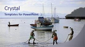  Presentation with brazil - Beautiful slides featuring sunset over praia da armacao in the beautiful typical brazilian city of buzios near rio de janeiro in brazil backdrop and a sky blue colored foreground