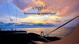  Presentation with yacht - Presentation theme enhanced with sunset-over-sea-and-yacht background and a coral colored foreground