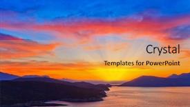  Presentation with sea green ribbon ovarian cancer - Slide set featuring sunset over sea in greece background and a yellow colored foreground