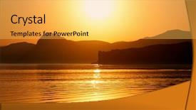  Presentation with summer time - Colorful presentation design enhanced with sunset over sea in summer backdrop and a yellow colored foreground