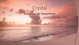  Presentation with karawitan bali - PPT theme with sunset-over-sea-on-bali background and a coral colored foreground