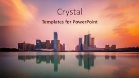  Presentation with sunset - PPT theme featuring sunset-over-swan-lake-financial background and a lemonade colored foreground