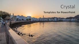  Presentation with oman - PPT theme featuring sunset-over-the-arabian-sea background and a lemonade colored foreground