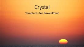  Presentation with beautiful midnight sun over - PPT layouts with sunset over the atlantic ocean background and a light gray colored foreground