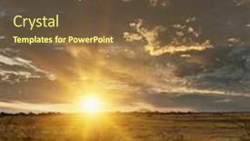  Presentation with savannah - Beautiful slide set featuring sunset-over-the-empty-dry backdrop and a tawny brown colored foreground