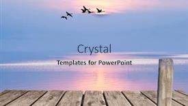  Presentation with sunset - PPT theme enhanced with sunset-over-the-lake-s background and a light blue colored foreground