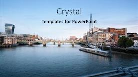  Presentation with london - Colorful slide set enhanced with sunset-over-the-london-skyline backdrop and a light blue colored foreground