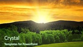  Presentation with czech republic - Slides enhanced with sunset over the national park background and a tawny brown colored foreground