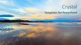  Presentation with gentle - Audience pleasing presentation design consisting of sunset-over-the-ocean-gentle backdrop and a sky blue colored foreground