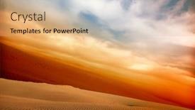  Presentation with sahara - PPT layouts having sunset-over-the-sahara-desert background and a coral colored foreground