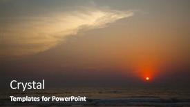  Presentation with goa - Amazing PPT theme having sunset-over-the-sea-goa backdrop and a tawny brown colored foreground