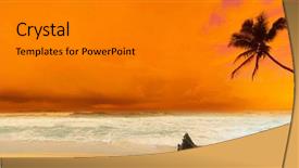  Presentation with sri lanka tamil - Cool new presentation theme with beautiful panoramic view - sunset over the sea sri backdrop and a gray colored foreground
