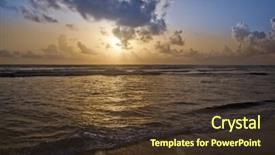  Presentation with kerala - Theme having sunset-over-the-sea-varkala background and a tawny brown colored foreground