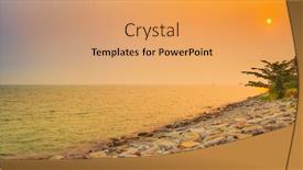  Presentation with malacca - Beautiful slides featuring sunset-over-the-straits backdrop and a coral colored foreground