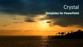  Presentation with laguna beach - PPT theme enhanced with sunset-over-twin-points background and a navy blue colored foreground