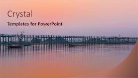  Presentation with bridge - PPT layouts enhanced with sunset-over-u-bein-bridge background and a lemonade colored foreground