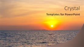  Presentation with skies - Theme consisting of sunset over water burning skies background and a lemonade colored foreground
