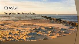  Presentation with sunset beach - Slide deck consisting of sunset ovet the baltic sea background and a lemonade colored foreground