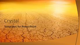  Presentation with land - Cool new slide set with sunset ower a dry land backdrop and a yellow colored foreground