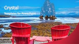  Presentation with magic sunset rays - Beautiful PPT theme featuring sunset pair of comfortable red backdrop and a teal colored foreground