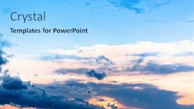  Presentation with fiery - Slide deck featuring sunset paradise fiery cloud background and a light blue colored foreground