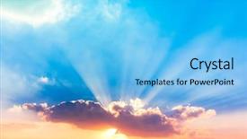 Presentation with paradise - Slides with sunset paradise heavenly view background and a light blue colored foreground