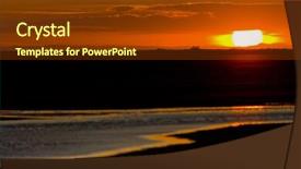  Presentation with sunset - Slide set consisting of sunset-parc-regional-de-camargue background and a tawny brown colored foreground