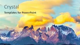  Presentation with chile patagonia - Slide set with sunset-patagonia-the-magical-beauty background and a yellow colored foreground