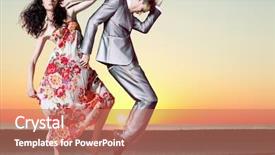  Presentation with sunset - Amazing slide deck having sunset photo shoot with young backdrop and a coral colored foreground