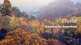  Presentation with fall season - Beautiful slides featuring sunset-red-leaf-autumn-fall backdrop and a coral colored foreground