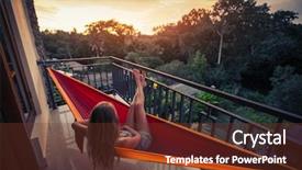  Presentation with relaxing - Slide deck enhanced with sunset relaxing in the hammock background and a tawny brown colored foreground