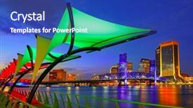  Presentation with reflection - Slides featuring sunset river reflection in florida background and a royal blue colored foreground