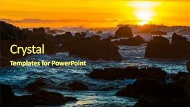  Presentation with ocean wave - Slide set enhanced with sunset scene background yellow orange background and a wine colored foreground